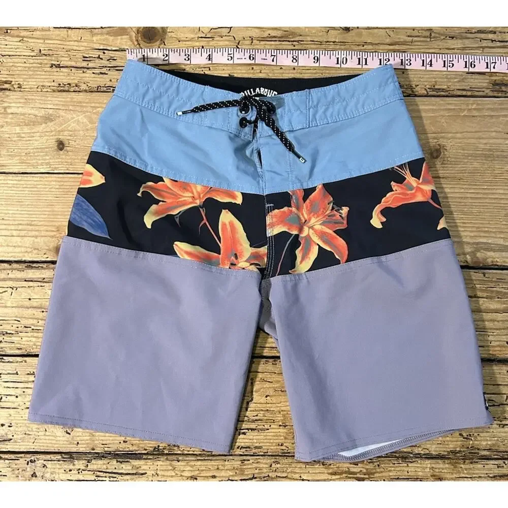 Billabong Men’s Size 25 Blue Colorblock Tribong Boardshorts NWOT